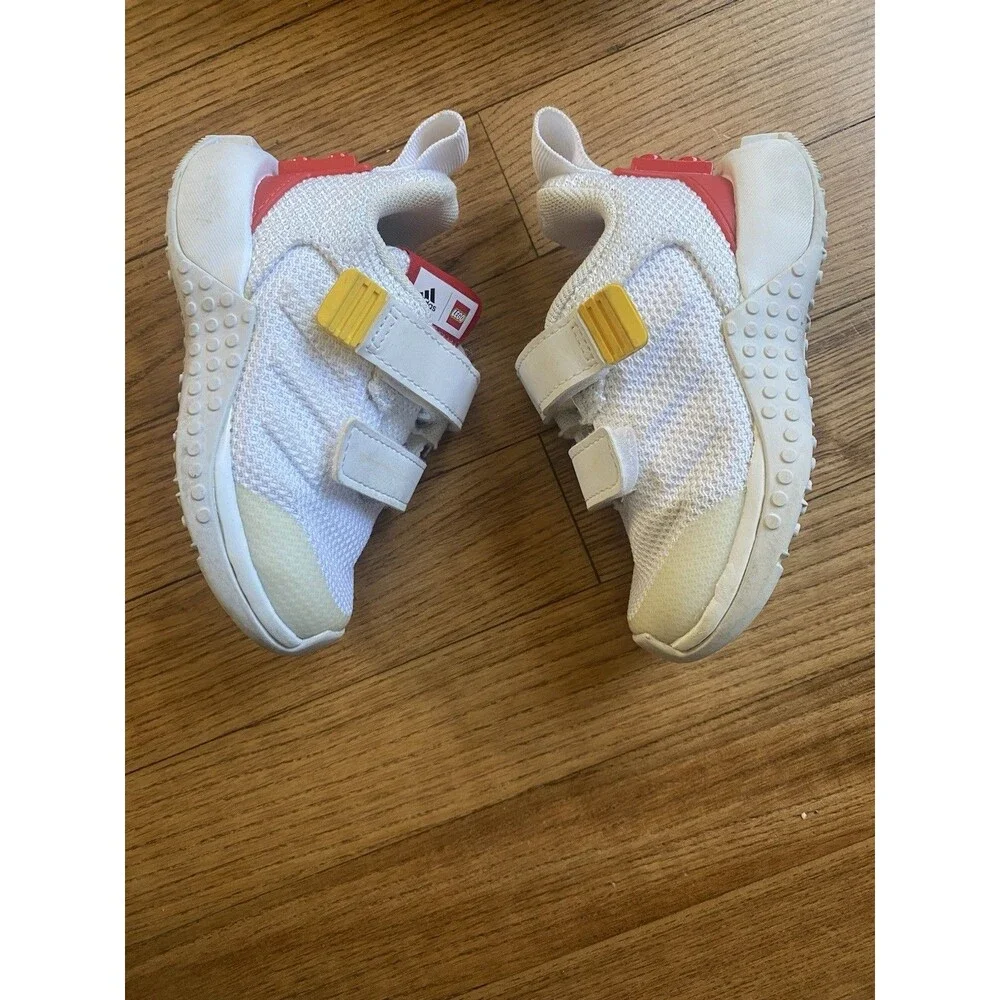 Adidas Lego Kids' Red White Size 5.5K Toddler Baby Sneakers With Box Rare GUC!